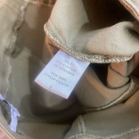 Edit by nine olive,army green stretch denim midi skirt with front slit,Large - Picture 6 of 9